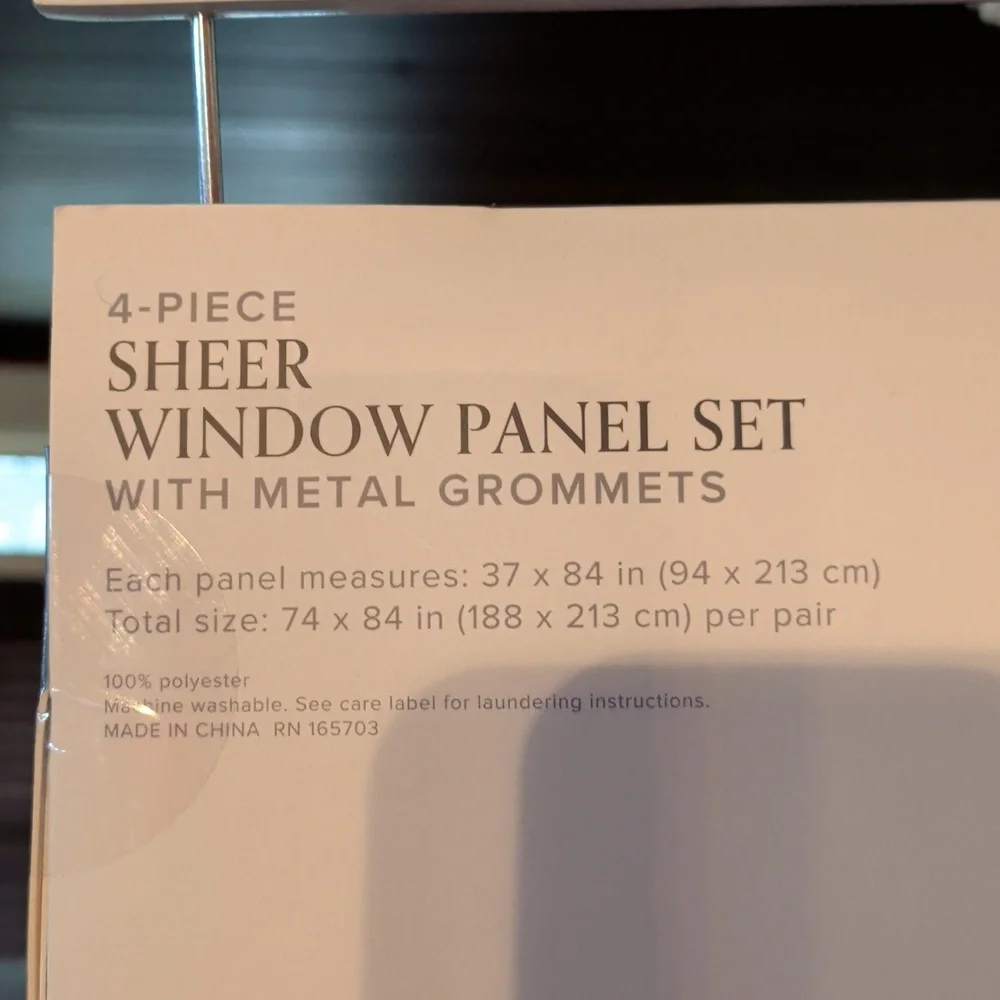 Four Piece Set Of Sheer Window Panels By Soho Loft, Brand New!